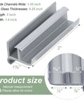 Gray Shower Door Bottom Track Two Pack, Single-Sided Channel With Widths Half Inch And Three-Eighths Inch, Fits Glass Door Thickness Seven Sixteenths Inch And Five Sixteenths Inch, Durable PVC For Secure Fit And Smooth Operation