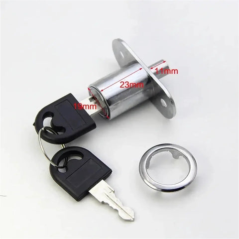 Beefy Heavy Duty Cam Cylinder Locks 23 By 32mm Tongue Door Bolt Latch For Wardrobe And Sliding Doors Alloy Furniture Hardware Includes Key 1 Piece
