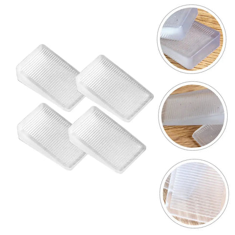 36 Piece Stackable Furniture Shims And Sofa Levelers Straight Up Fix Wobbly Floors, clear plastic wedges for leveling furniture.