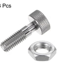 Workhorse 3 Pack Spring Plunger Pins M8x1.25 Thread 4mm Diameter stainless steel pins and nut for industrial use.
