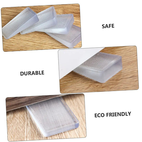 Set of 36 Piece Stackable Furniture Shims and Sofa Levelers on wood surface, ideal for fixing wobbly floors.
