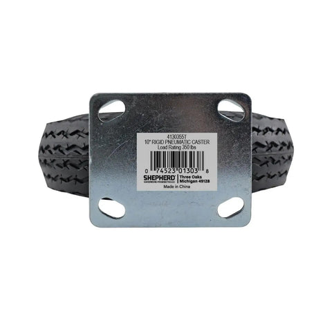 Heavy Duty 10 Inch Pneumatic Caster Wheel Air Filled Tire Crushes Potholes And Rolls Smooth As Butter mount with 350 lb load rating.