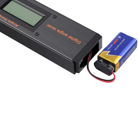 16 Inch Digital Angle Finder Protractor With 225 Degree Range showing battery connection