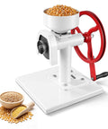 Old School Hand Crank Grain Mill With Flywheel, Heavy Duty Carbon Steel Grinder, adjustable fineness, 0.53 gallon hopper