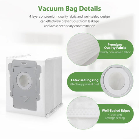 20 Pack Vacuum Bags For Roomba I Series And J Series And S9 Plus With All Clean Base Automatic Dirt Disposal details image