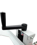 Detail of a side handle on the Automatic Foam Box Side Sealing Machine 110V for easy operation during sealing.