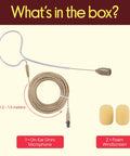 Omnidirectional On Ear Condenser Microphone For Voiceover And Speech With Wired Headset Design, cable and foam windscreen included