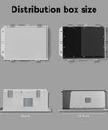 Heavy Duty Outdoor Electrical Box With Waterproof ABS Enclosure shown in four size views with ventilation features.