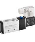 Beefy Electrical Pneumatic Solenoid Valve 5 Way 2 Position Internally Piloted 24VDC 4.8W Port Size Quarter Inch For Industrial Automation CE Certified Durable And Reliable