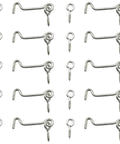 Galvanized Aircraft Cabin Door Latch Set 10 Pcs With 2 Inch Hooks And 24 Mm Mounting Screws For Cabinets Gardens Sliding Barn Doors Window Stay Rod Windproof Lock Durable Zinc Coated Hardware