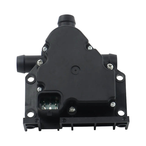 Drop In Fix Tesla Model X Heater Control Coolant Valve Motor Compatible With 2016 To 2021 Electric Crossover Restores Snappy Warm Up Performance And Keeps Coolant Flowing No Sweat At All 106422500B, top view of black plastic motor housing with connectors.