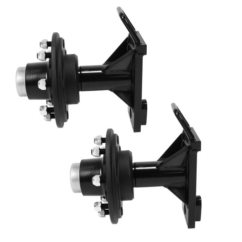 Heavy Duty Shipping Container Wheels And Axle Kit Built Cold Rolled Steel Tough With A Rock Solid 8X6.5 Lug Pattern And A Legit 8000 Lb Hauling Capacity axle assembly with black finish, designed for 8000 lbs capacity.