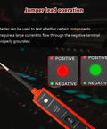 Power Circuit Probe Tester for 6V To 24V DC Systems, LED Polarity Indicator, close-up of positive and negative LED lights