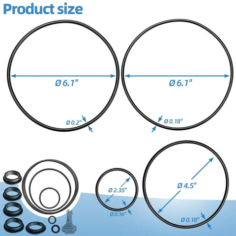 All In One Sand Filter Pump Seal Kit With Gasket Set Air Release Valve And O Rings For Intex Sand Filter Pumps Replacement Parts Kit For Quick No Fuss Repairs Durable Black product size chart
