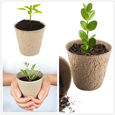 100 Pack Peat Pots 3.15 Inch Seed Starter Planters For Flowers, Vegetables, Tomatoes And Herbs, Biodegradable Nursery Pots