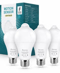 Motion Sensor LED Bulbs 13W 100W Equivalent Dusk to Dawn Lights for Porch Garage Basement Hallways Indoor Outdoor 4 Pack