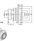Premium 3 Arcmin Low Backlash Planetary Gearbox For Nema23 Stepper Motor, detailed technical drawing showing dimensions and flange design.