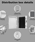 Heavy Duty Outdoor Electrical Box With Waterproof ABS Enclosure, features include mounting plate, heat dissipation, and lock hole
