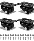 Set of 4 Pack 1.5 Inch Low Profile Caster Wheels Set Nylon Dual Wheels Swivel Plate Casters Heavy Duty for furniture and workbench.