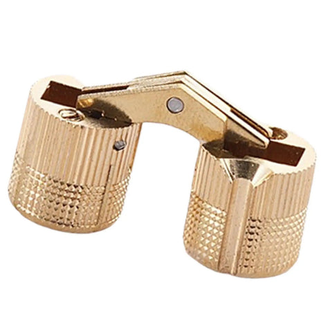 Two Pack Brass Cylindrical Concealed Cabinet Hinges For Doors No Fuss Install Hardware With Quiet Smooth Operation 180 Degree Adjustable