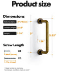 Antique Brass Cabinet Bar Pulls 5 Pack Five Inch Center To Center Vintage Retro Drawer Handles dimensions with screws