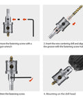 Heavy Duty Tungsten Carbide Hole Saw Drill Bit Set assembly instructions with center drill and L-wrench for steel and hard metal