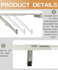 No Drill Window AC Bracket easy install with adjustable steel legs, fits 20 to 39 inch windows, heavy duty for up to 220 pounds.