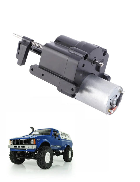 High Torque RC Upgrade Kit For One Sixteenth Scale WPL C14 C24 C34 Models with Two Speed Metal Gearbox, top and side view