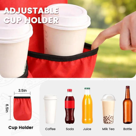 Insulated Food Delivery Bag With Four Cup Holders XXXL Large Commercial Grade Cooler Bag Keeps Food Hot Or Cold Heavy Duty
