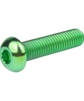 Premium M8 X 35Mm Titanium Hex Socket Button Head Bolt in vibrant green finish for auto hardware applications.