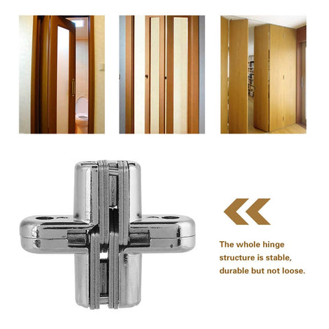 Hidden Door Hinges 180 Degree Zinc Alloy For Cabinet And Secret Doors No Fuss Easy Install For Folding Doors Tables And Furniture XS Size 1 Piece Durable Hidden Hardware With Smooth Operation And Sleek Flush Look