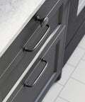 Weathered Nickel Drawer Handles Six Pack With 5.04 Inch Center To Center Antique Iron Cabinet Pulls in kitchen installation