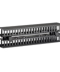 Vertical Cable Management Duct With Front And Rear Access, 40 Inch ABS Channel, Black Snap On PVC Cover, 0RU 4x5In Front Rear