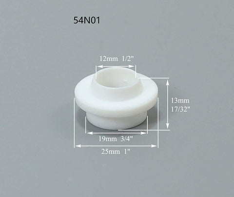 TIG Gas Lens Insulator Cup Gaskets 54N01 white ceramic with dimensions for SR WP 17 18 26 torch, pack of 5