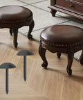 200 Piece Antique Black Dome Upholstery Tacks and Vintage Thumb Nails For Sofa Furniture Restoration Plus Compact Storage Case For A No Sweat Weekend Craft Build with wooden stools.