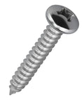 Pro Level 50 Pack 10 X 1.25 Inch Stainless Steel 304 Phillips Pan Head Self Tapping Wood Screws, single screw detail.
