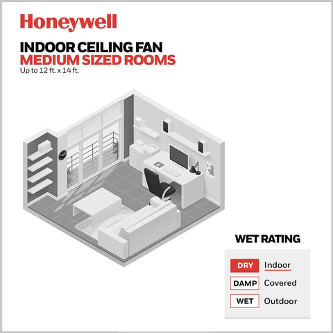 Illustration of a medium-sized room with Barcadero Modern 44 Inch Ceiling Fan With Light LED Indoor Fan Three Blades White Finish.