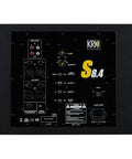 Back panel of Eight Inch S8 Four Generation Four Powered Studio Subwoofer With A 109 Watt Class D Amp Delivers Bass To 30Hz Max SPL 112 dB