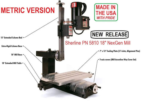 Metric Version 18 Inch NexGen Milling Machine for Precision Milling, CNC Upgrade Sold Separately, Perfect for Makers
