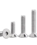 Flat Head Socket Cap Screws Set DIN7991 M1.6x3mm 304 Stainless Steel Machine Screws Allen Hex Drive 100 Pieces