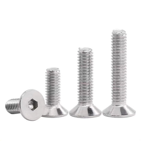 Snap Up These Heavy Duty M3 X 15Mm Flat Head Socket Bolts Crafted From Rock Solid 304 Stainless Steel With Allen Hex Drive Totally Fully Threaded For Any Gritty Job In A Sweet 50 Pack, assorted sizes.