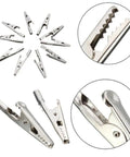 Stainless Steel 51mm Crocodile Clips 10 Pack With Screw Probe Fix Alligator Test Clips For Battery Terminals Stereo Wiring And DIY Electronics Projects