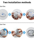 Two installation methods for Bluetooth RGB Under Cabinet Lights Kit With Dimmable LED Puck Lamps App Control And Remote 4 Pack