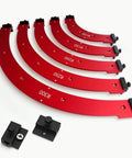 Five-Piece Router Corner Radius Template Set For Woodworking With Durable Aluminum Radius Jig And Corner Routing Guide, Includes R100 R150 R200 R250 R300 For Furniture Edges, Cabinets, And Decorative Trims displayed front view.