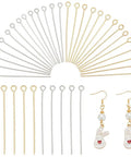 40mm 304 Stainless Steel Head Pins For Jewelry Making 21 Gauge Open Eye Pins Dual Color Gold And Silver 160 Pcs Set For Earrings Pendants Bracelets Necklaces DIY Craft, gold and silver
