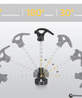 Front view of BZCOVAC OUTDOOR electric trolling motor stabilizer mount with low-profile base, screws, and aluminum rod.