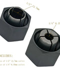 Half Inch And Quarter Inch Router Collet Chuck And Nut Replacement Kit With 12.7mm And 6.35mm Collets