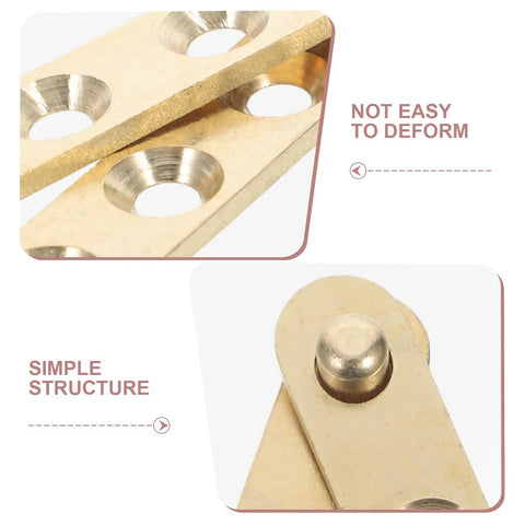 Close-up of Copper Invisible Door Hinges 2 Pairs 360 Degree Pivot Concealed Hidden Hinges showing smooth gold finish