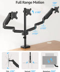 Triple Monitor Desk Mount For Up To 27 Inch Screens, Heavy Duty Arm System With Each Arm Holding 4.4 To 19.8 Lbs, Vesa Compatible