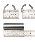 Stainless Steel Crank Shaft Sleeve Adapter From Three Quarter Inch To One Inch Three Inch Long With Two Inch Step Key And One Quarter Inch Keyway Fits Gas Engine Pulleys And Predator Pulleys Precise Fit And Durable Construction with rulers showing dimensions